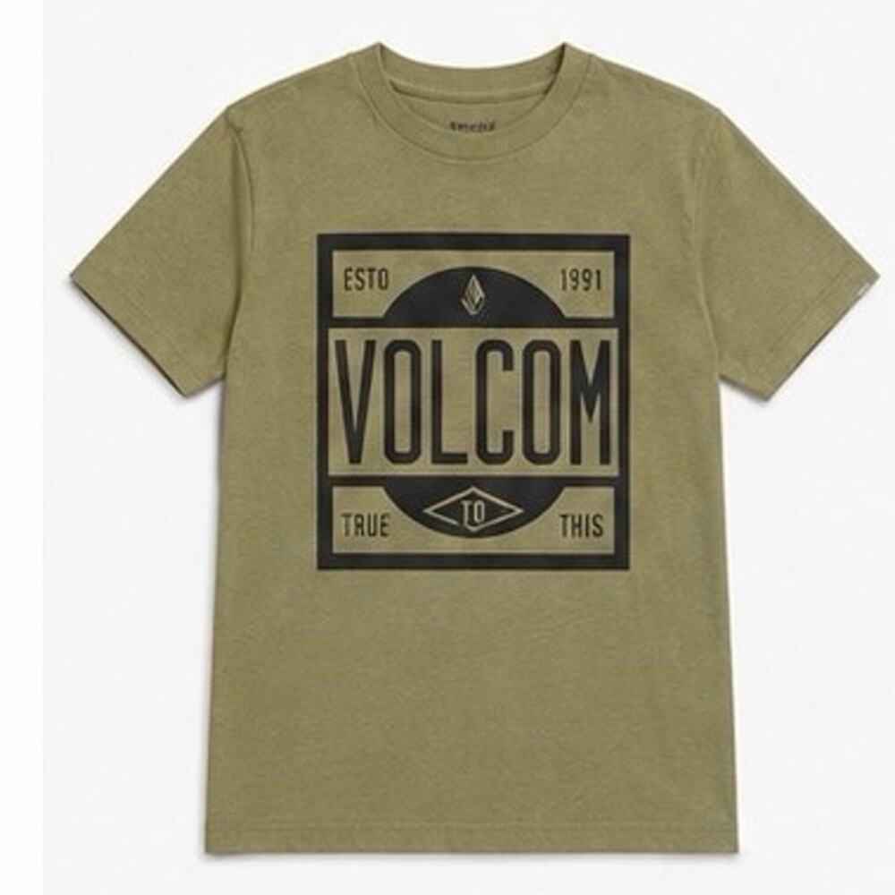 Volcom! Men's Green Graphic T-Shirt - Short Sleeve Small